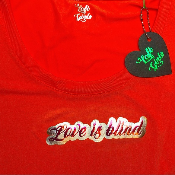 Love Is Blind Holographic Iridescent Custom Lofi Girls Quote Shirt - Picture 6 of 6